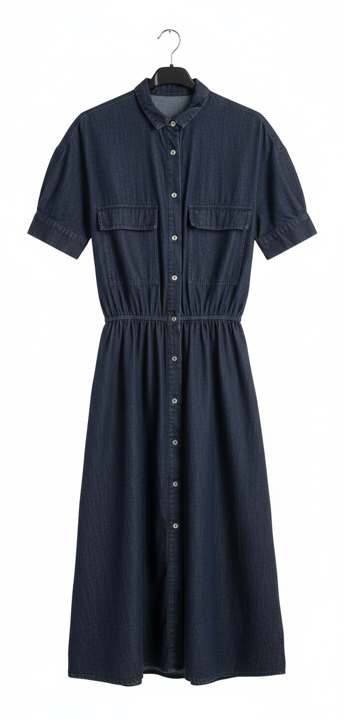 Džinsinė midi suknelė